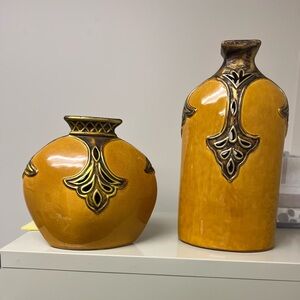 Autumn Yellow and Gold Vases